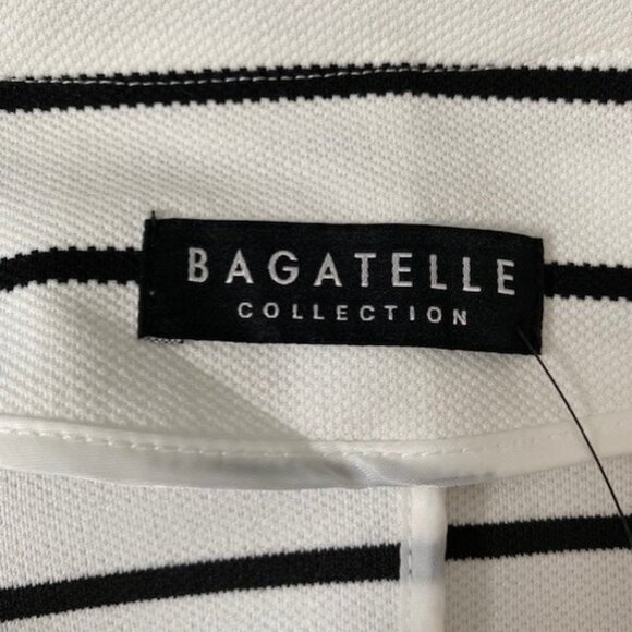 NWT Bagatelle Aysmmetrical Draped Lapel Striped Knit Moto Jacket PM - Picture 12 of 16
